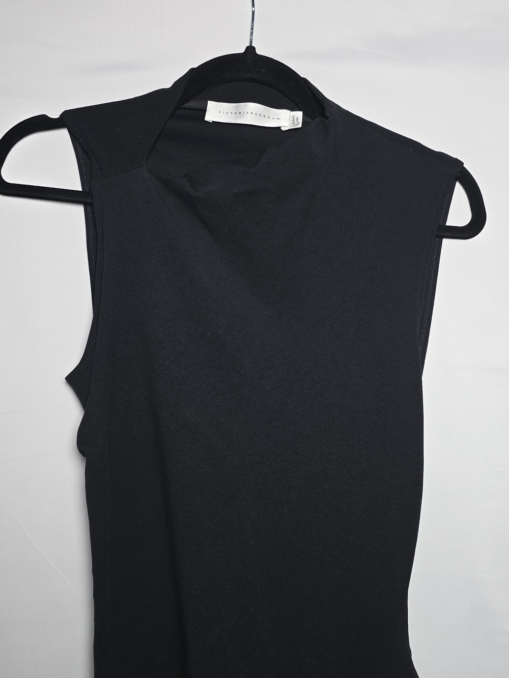 NWT Victoria Beckham Asymetrical Black Sleeveless Maxi Dress Evening - Picture 3 of 11